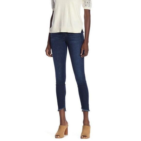 Joe's Jeans Mid Rise Skinny Ankle Raw Step Hem Jeans in Maria, Size 26 - Picture 2 of 16